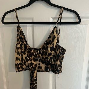 Cheetah print Princess Polly tie top, size US 6